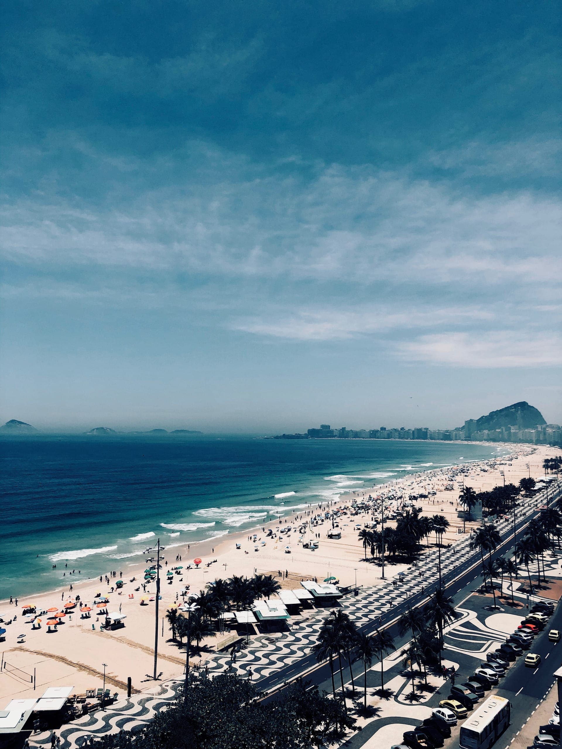 Copacabana beach aerial view