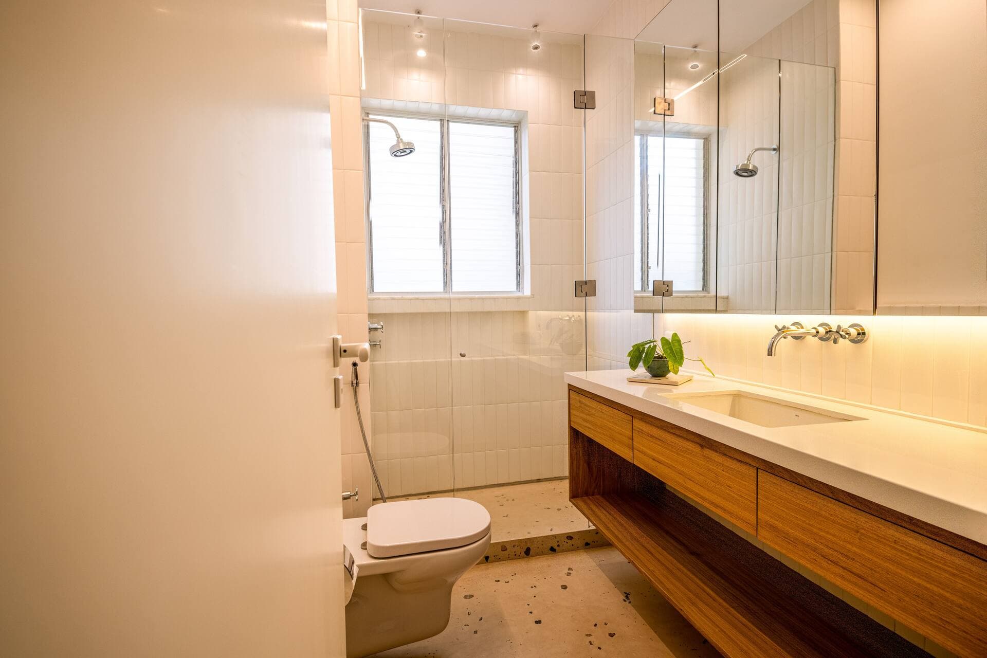 Full bathroom with walk-in shower